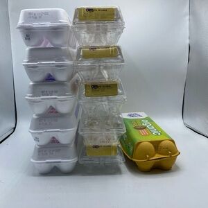 11 Mixed Lot Empty Egg Cartons Styrofoam Foam Plastic Cardboard 12 Dozen